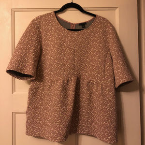 Ann Taylor Textured Peplum Top